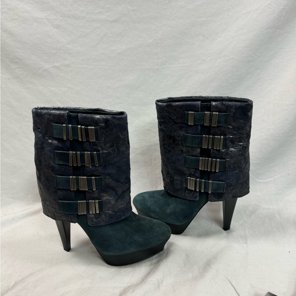 Stella Luna Blue Suede Leather Bootie.